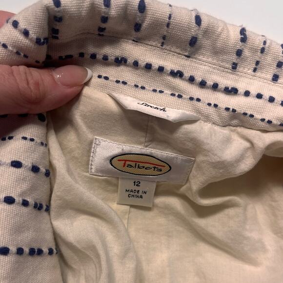 Talbots Microdot Cropped Blazer with Peter Pan Collar size 12 - Picture 3 of 6